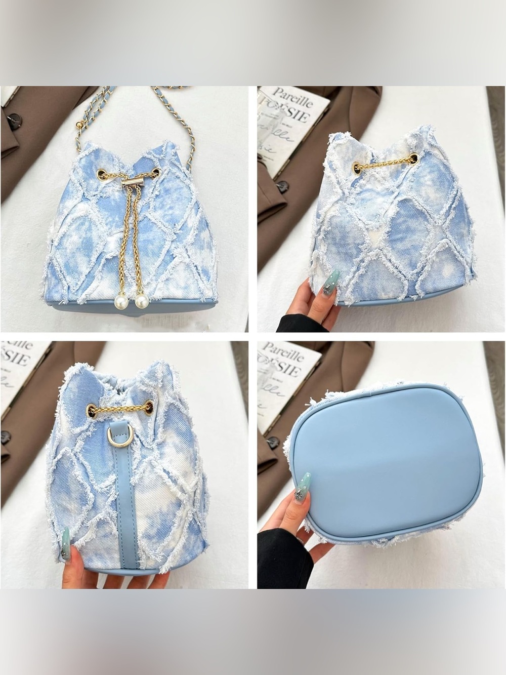 NWT Denim Bucket Crossbody Bag - Picture 6 of 7